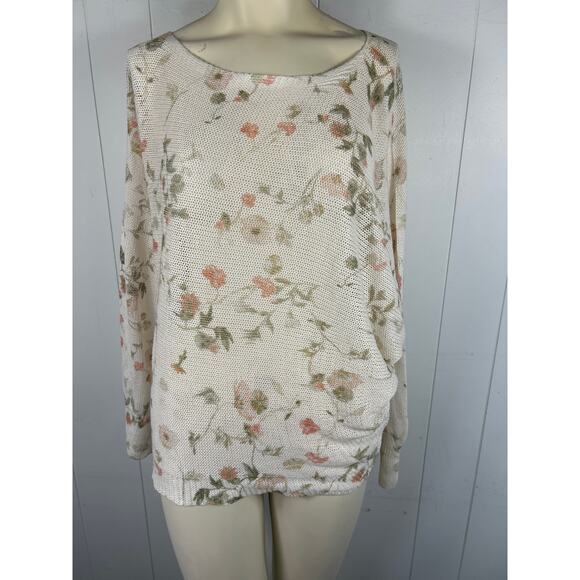 Anna Melani lightweight Dolman sleeve floral sweater made in Italy size M - Picture 1 of 5